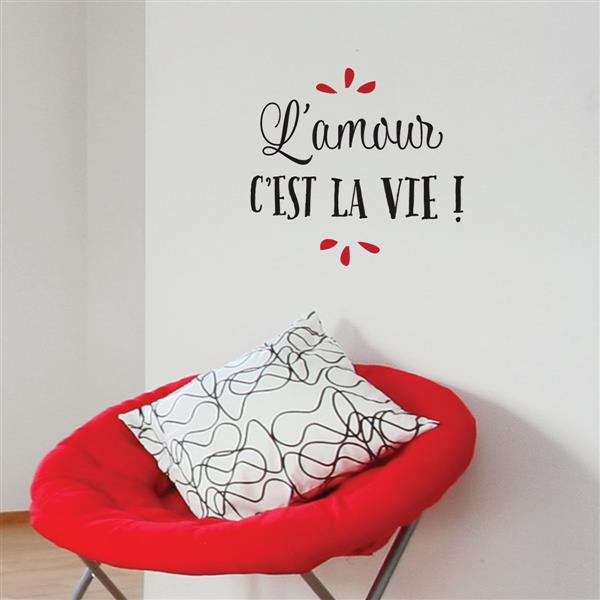 Adzif Text Wall Decal L Amour C Est La Vie 1 3 X 1 5 Val003 Multi Reno Depot