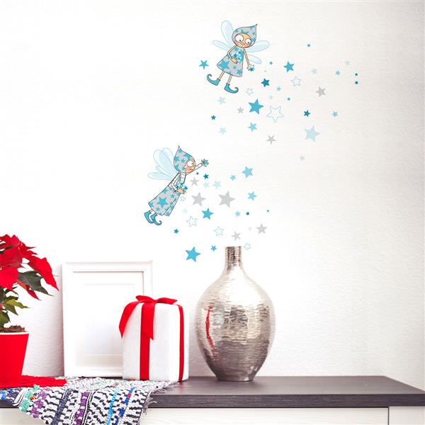 Nl106 Mural X NoëlElfes 2 6' Ajv5 De Adzif Bleus3 1' Appliqué 5AR4Lj
