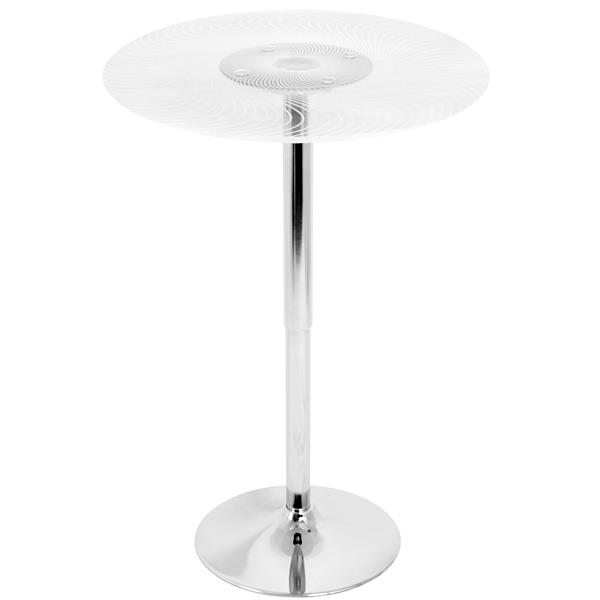 Lumisource Spyra 23-in x 23-in x 42-in Metal Clear Bar Table