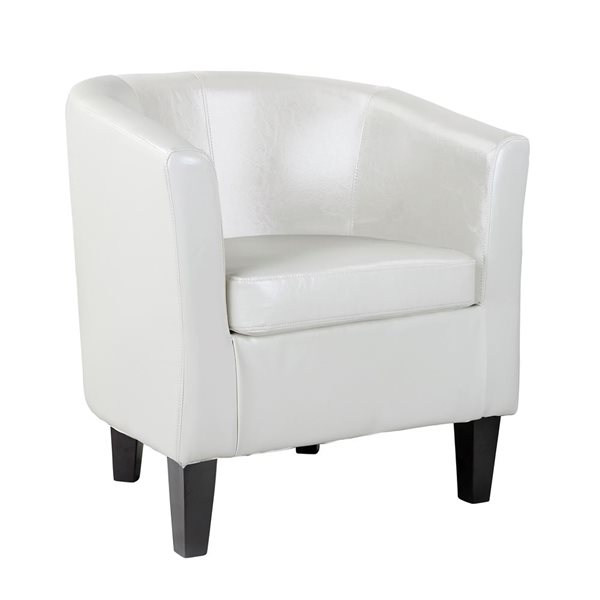 CorLiving Tub Chair - Bonded Leather - White
