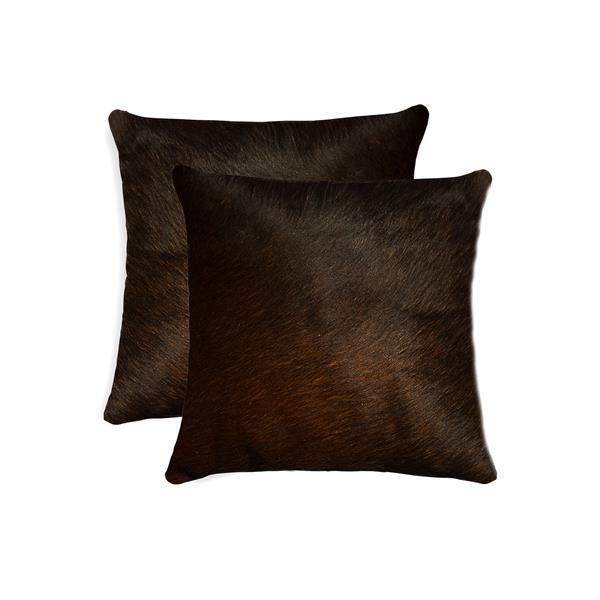 Natural By Lifestyle Brands 18 In Chocolate Torino Cowhide Pillow