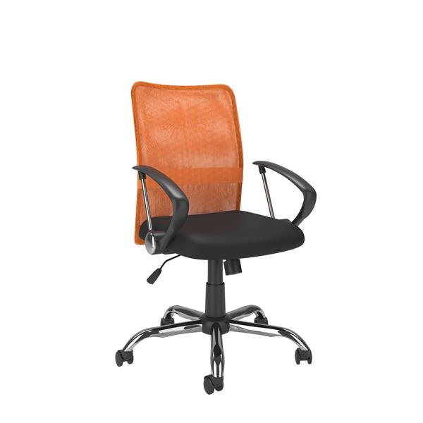 Chaise de bureau avec dossier profilé en mailles, orange
