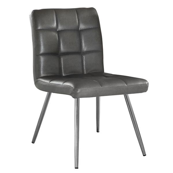 Monarch Specialties Monarch Grey Faux Leather Dining Chair Set Of