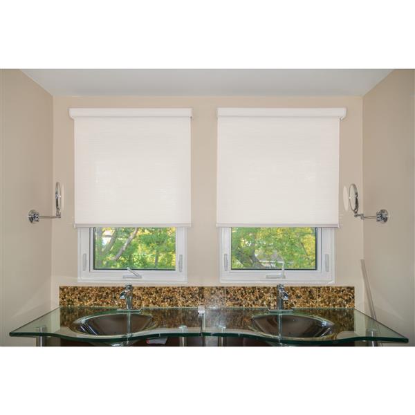 Sun Glow 56in x 72in Salt Flat/White Woven Roller Shade With Valance