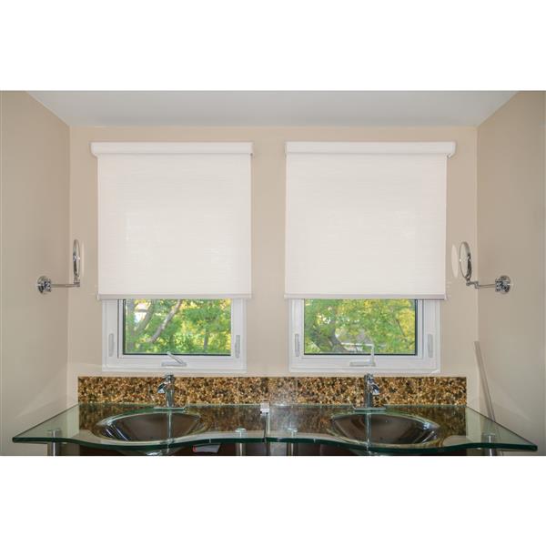 Sun Glow 41in x 72in Salt Flat/White Woven Roller Shade With Valance