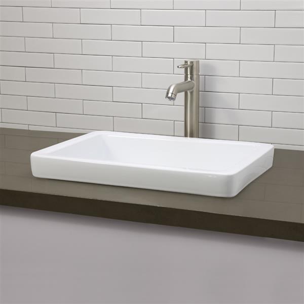 Decolav Ambre White Rectangular SemiRecessed Sink 1453CWH RénoDépôt