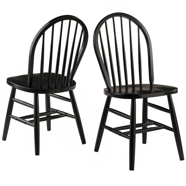 Winsome Wood Windsor 16 69 In Black, Wooden Windsor Dining Chairs