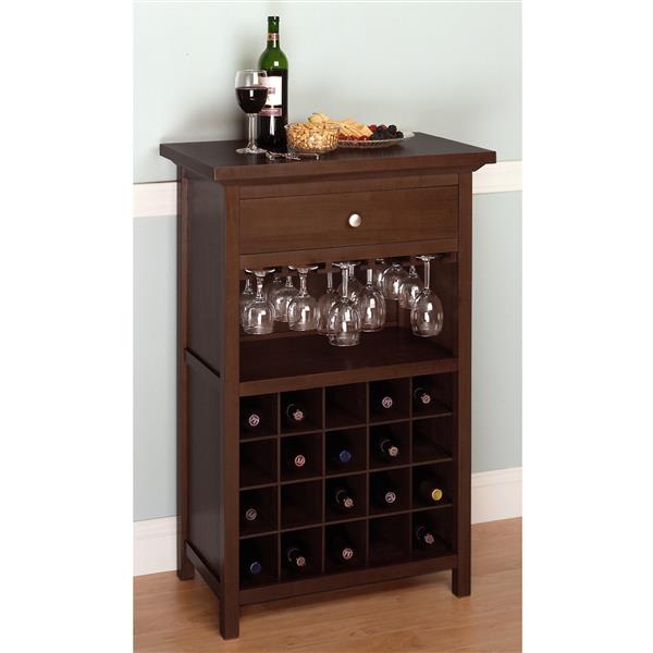 Winsome Wood Chablis Wine Cabinet - 26.6-in x 40.4-in - Wood - Brown