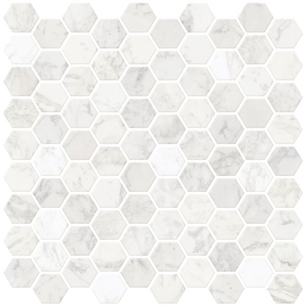 WallPops Hexagon Peel & Stick Backsplash Tiles - 20-in x 20-in - Marble
