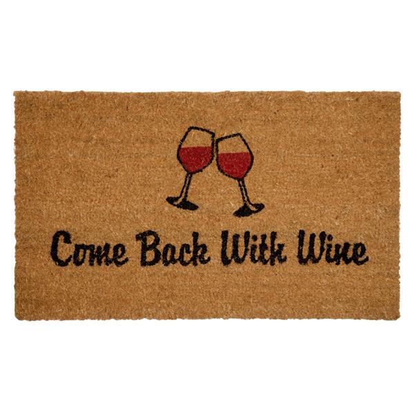 Technoflex 18-in x 30-in Come Back with Wine Printed Coco Door Mat