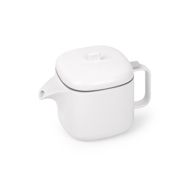 Umbra Cutea White and Nickel Teapot with Infuser