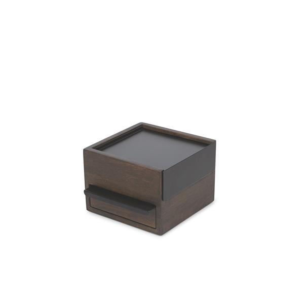 Umbra Mini Stowit 4.45-in x 6.10-in x 6.75-in Black Walnut Jewelry Box
