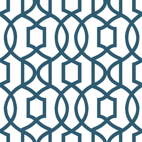NuWallpaper Grand Trellis Sticker Wallpaper - 20.5-in x 216-in - Blue
