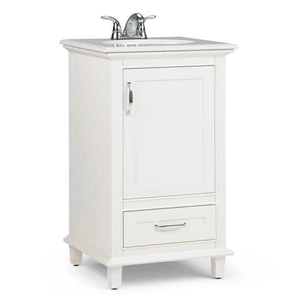 Simpli Home Ariana 20 In Off White With, Off White Bathroom Vanity Cabinets