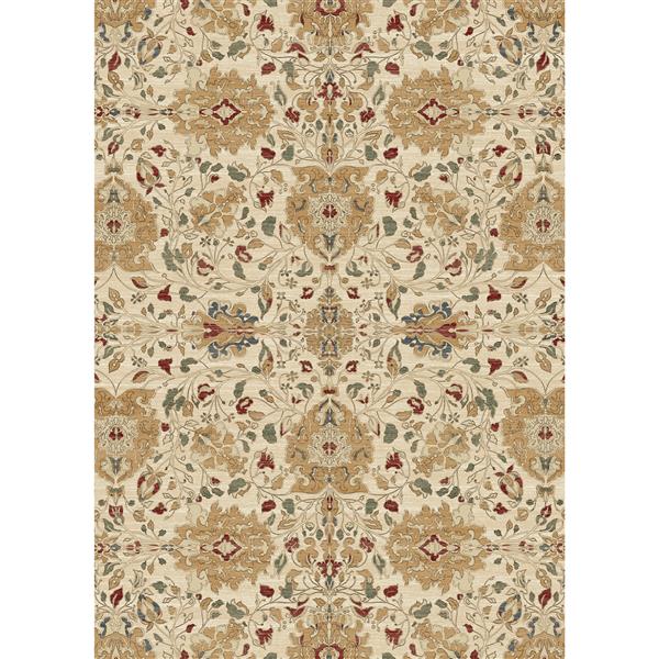 Ruggable 5 Ft X 7 Ft Traditional Floral Cream Indoor Outdoor Area