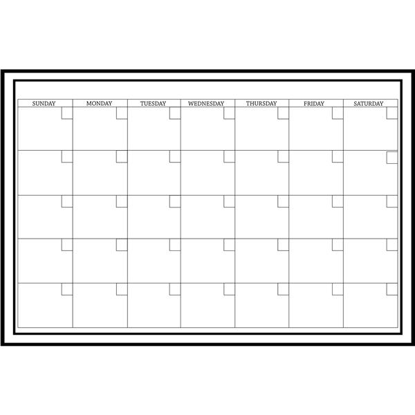 Grand calendrier mensuel WallPops en vinyle autocollant , blanc