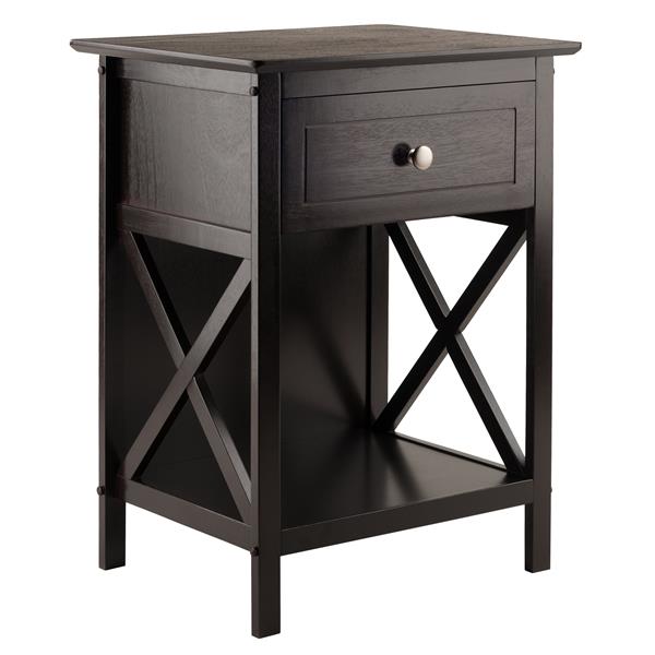 Winsome Wood Xylia 18 9 In X 25 In Coffee Wood Accent Table 23419