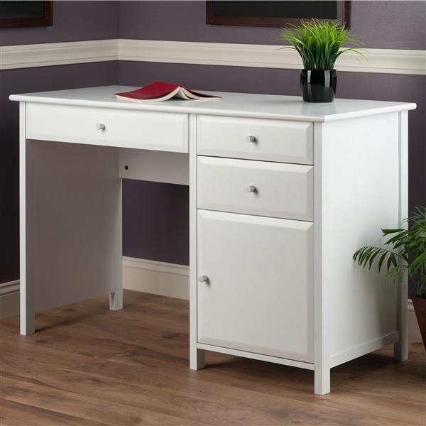 Winsome Wood Delta 47.24in x 30.71in White Wood Office Writing Desk