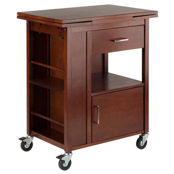 Winsome Wood Gregory Kitchen Cart - 27.56-in x 33.46-in - Wood - Walnut