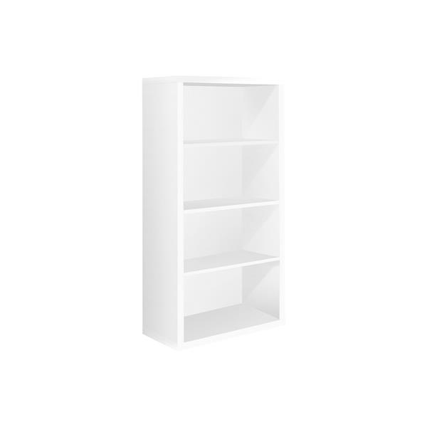 Monarch 47.5-in x 23.75-in x 11.75-in White Wood Bookcase