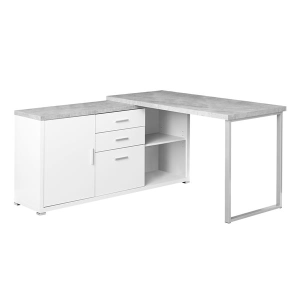 Monarch L Shaped Computer Desk in White 