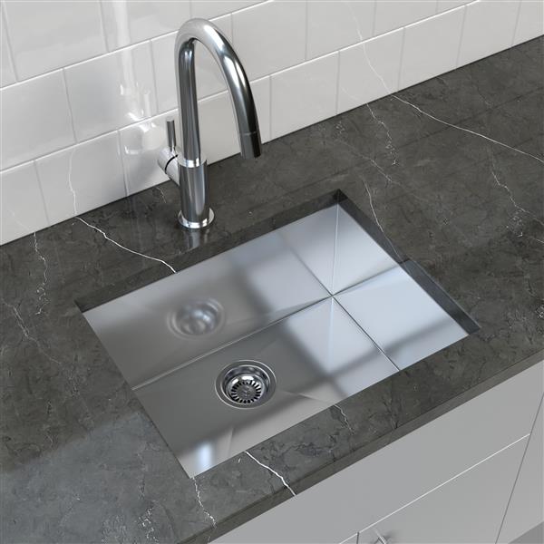 Cantrio Koncepts Stainless Steel Undermount Kitchen Sink - 23" x 18"