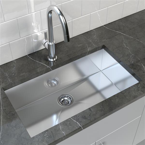 Cantrio Koncepts Stainless Steel Undermount Kitchen Sink - 32" x 18"