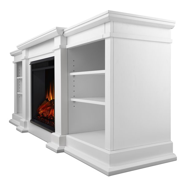 Real Flame Fresno Indoor Electric Fireplace 72 White G1200e W