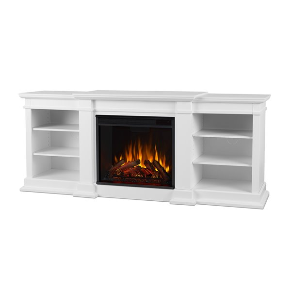 Real Flame Fresno Indoor Electric, White Electric Fireplace With Shelves