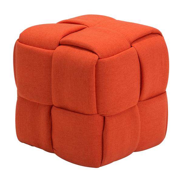 Zuo Modern Checks Bench 19 7 In X 19 7 In Orange 100641 Reno