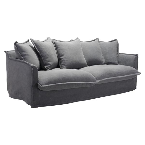 Zuo Modern Cameron 82 7 In X 40 2 35 4 Cotton Gray Sofa Cameron 82 7 In X 40 2 35 4 Cotton Gray Sofa
