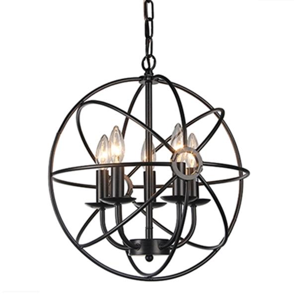 Spherical Chandelier - Aidee 5 Light Chrome 16 Inch Spherical
