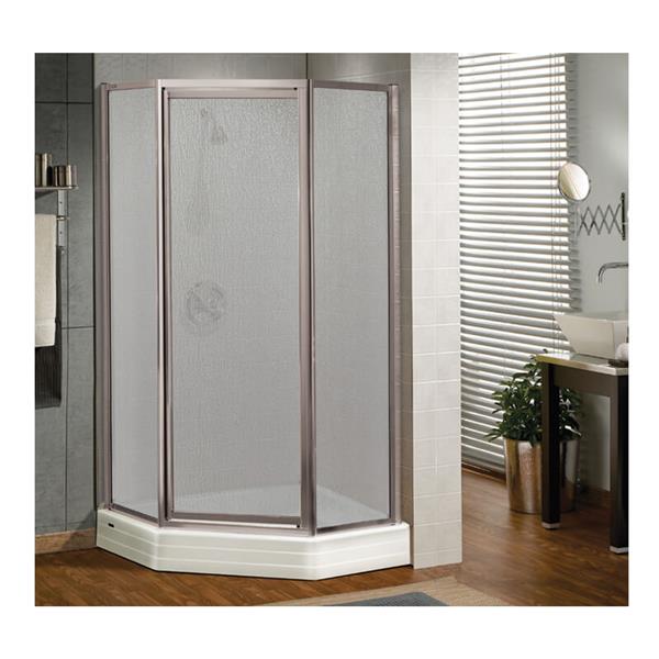 Shower Door In Polished Chrome Raindrop, Maax 3 Panel Sliding Shower Door