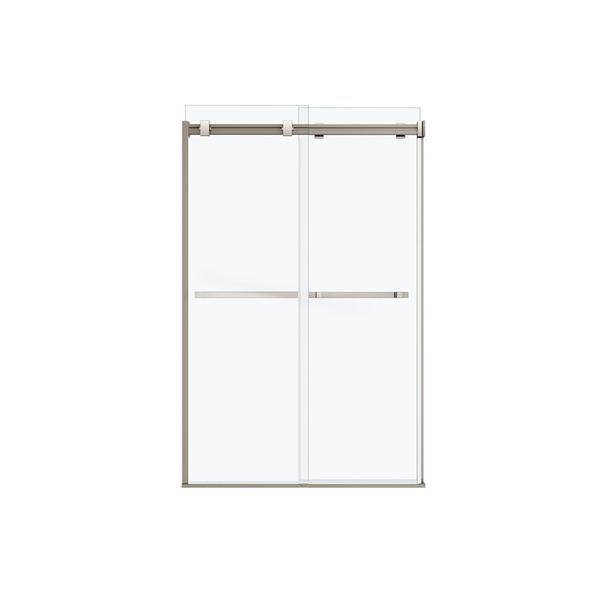 Maax Dual 44 47 In X 74 In Brushed Nickel Clear Shower Door