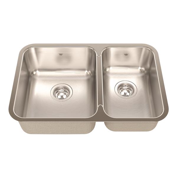 Kindred 26.88in x 17.75in Stainless Steel Double Sink QCUA1827R8