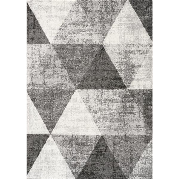 Tapis triangles Focus de Kalora, 5' x 8', gris