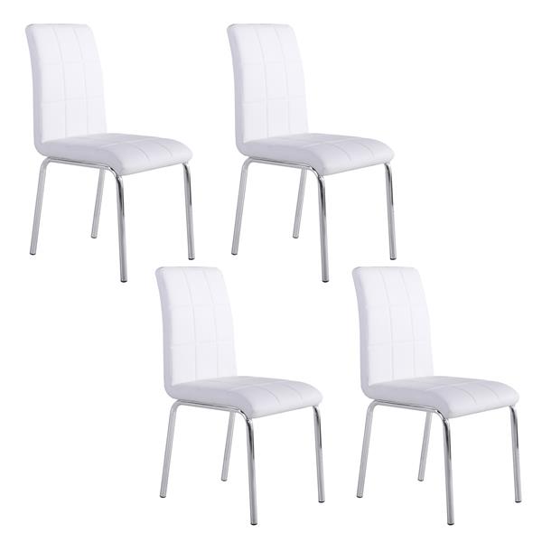 Worldwide Home Furnishings White Faux Leather Dining Chair (Set of 4)