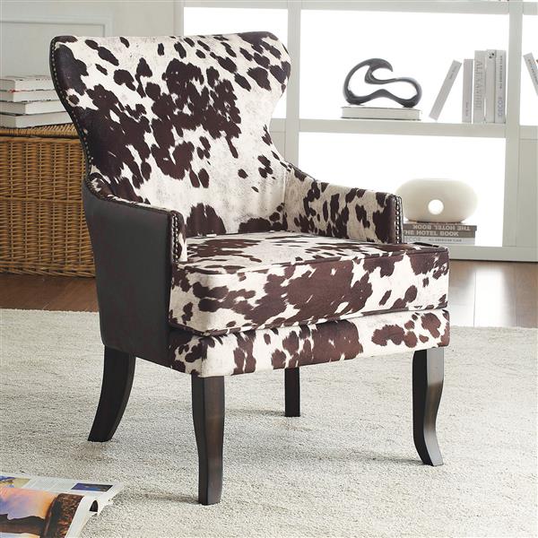 Worldwide Home Furnishings Nspire Brown Faux Cowhide Fabric With