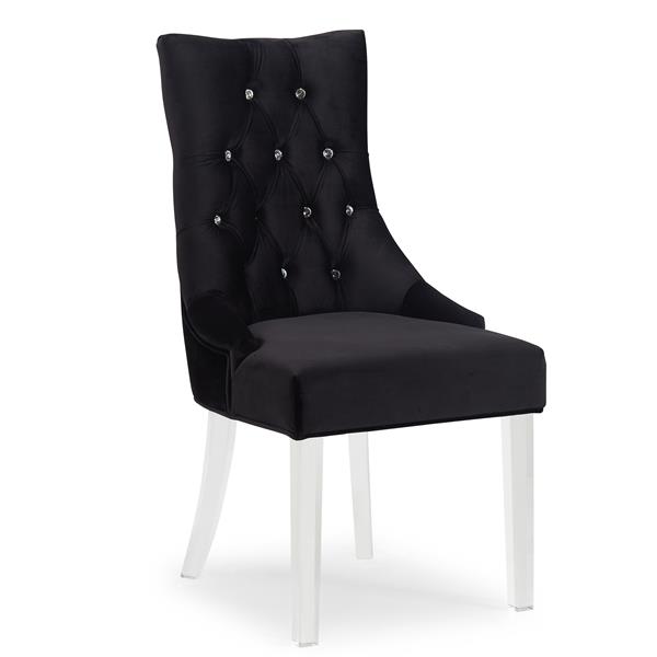 black velvet studded chair