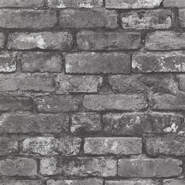 Brewster Wallcovering Brickwork Slate Exposed Brick Paste The Wall Wallpaper  2604-21260 | Réno-Dépôt