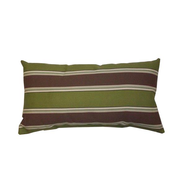 Bozanto 16.5-in Rectangular Green with Brown Stripe Outdoor Toss Cushion