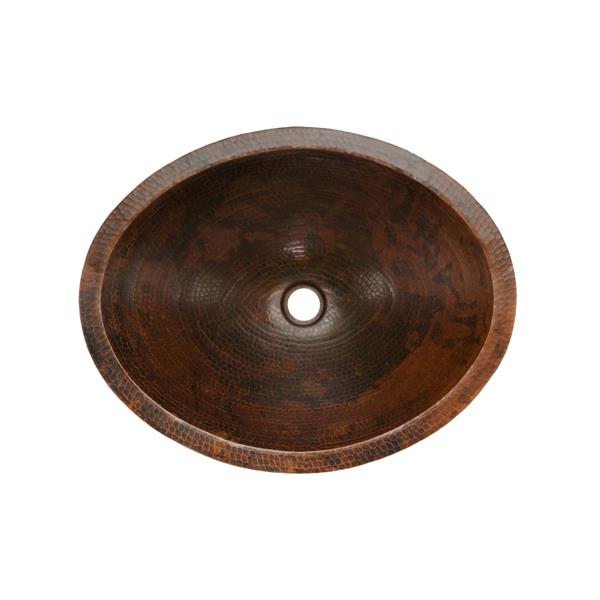 Premier Copper Products Oval Copper Sink With Faucet And Drain LO20FDB ...