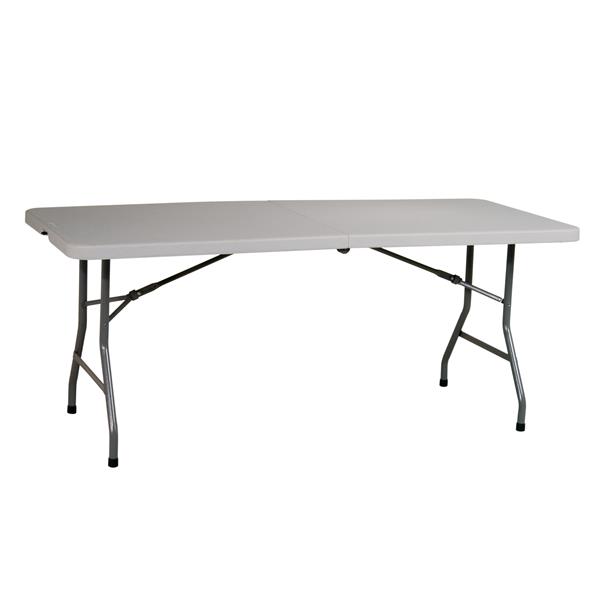 Table pliante blanche d'extérieur Outsunny rectangulaire de 33,5 po x 45,25  po A20-204WT