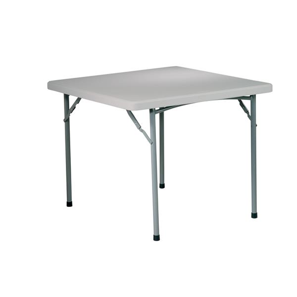 Table pliante, résine, blanc, 30