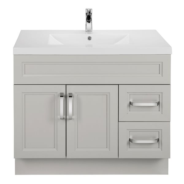 Light Grey Single Sink Bathroom Vanity, 36 Vanity Light Gray