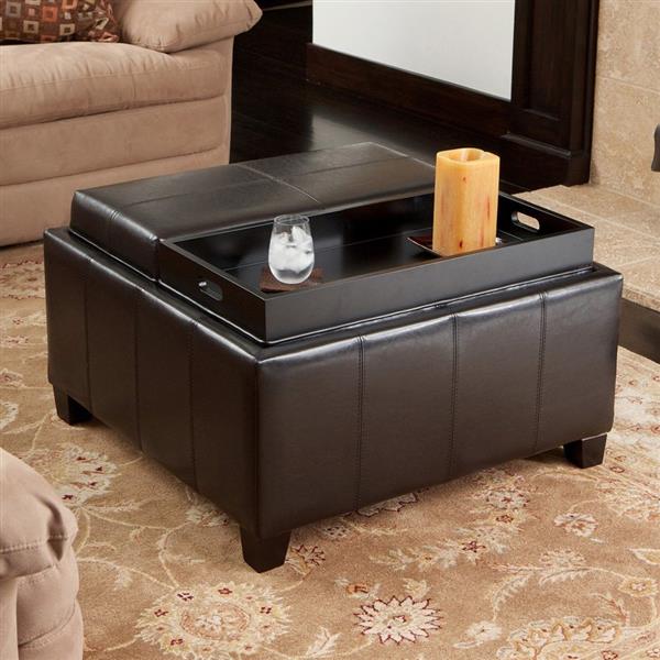 Best Ing Home Decor Mansfield, Faux Leather Ottoman Coffee Table With Storage