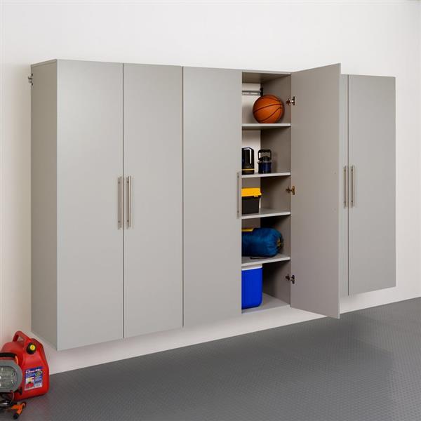 Prepac HangUps Set E Storage Cabinet - 3 Pieces - Light Grey