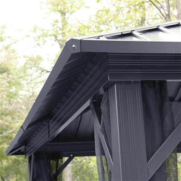 Gazebo à toit rigide Sojag Genova avec filet, 10 pi x 12 pi 5009165258