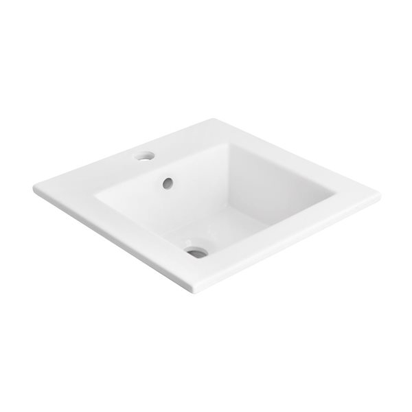 American Imaginations Ceramic Top Set - Single Sink - 21" - White