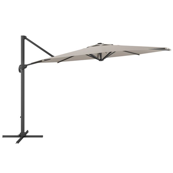 CorLiving 11.5ft Deluxe UV-Resistant Offset Titling & Rotating Patio  Umbrella in Sand Grey PPU-530-U